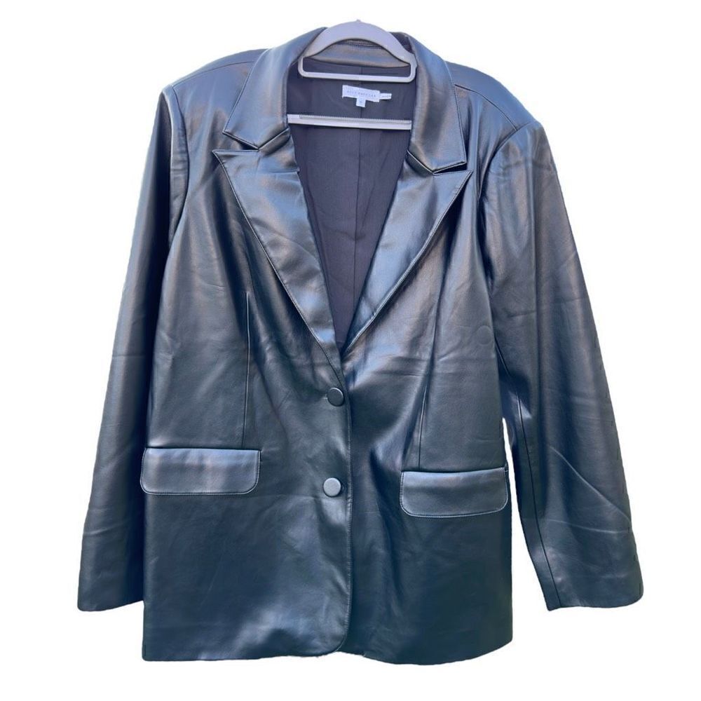 Good American better than leather black blazer size 2xl